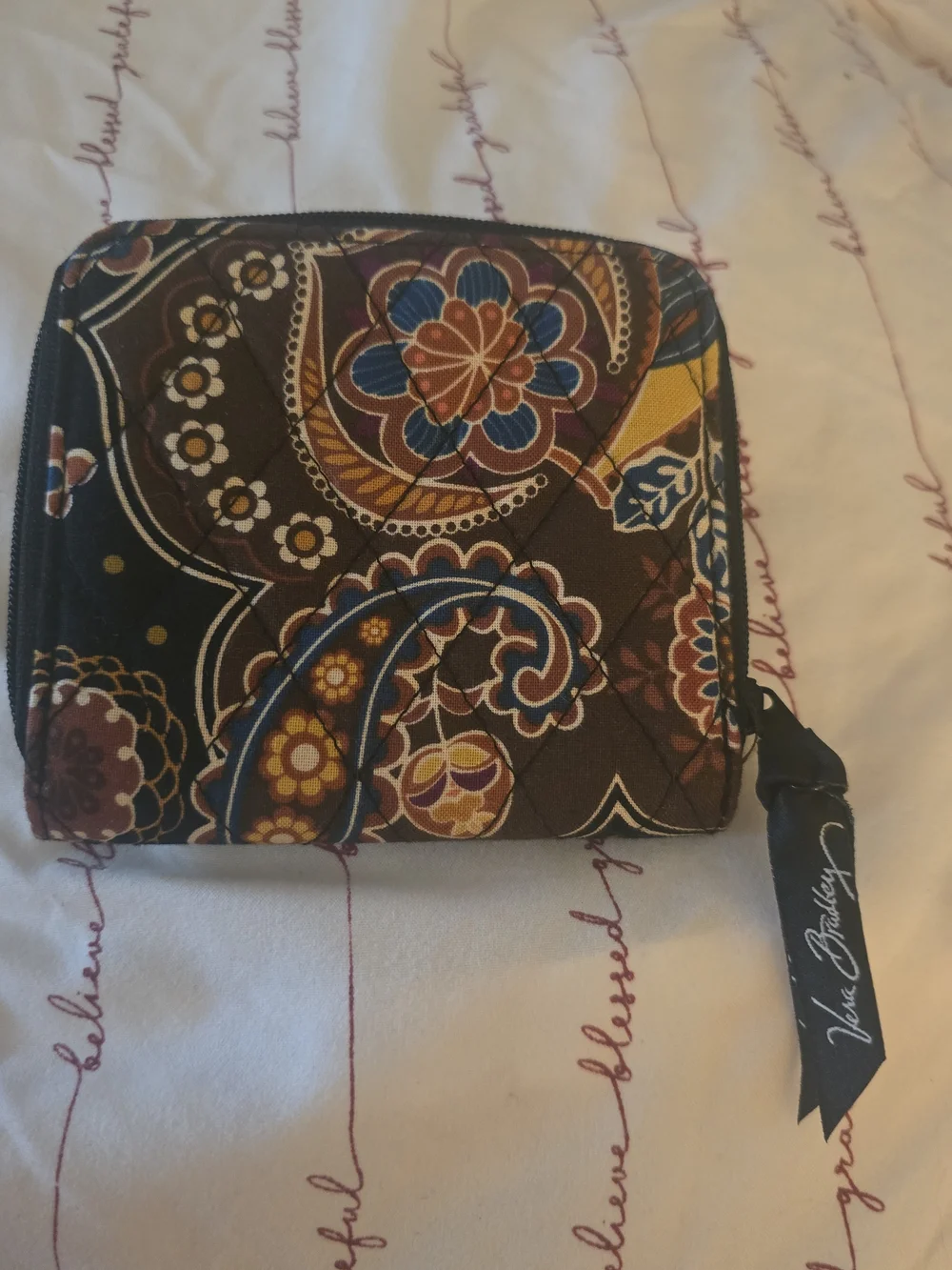 Vera Bradley Teal Or Brown Floral Paisley Wallets; Choose One-NEW!